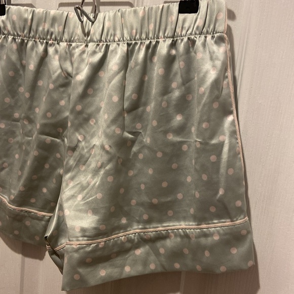 Victoria’s Secret Satin Cami Sleepwear Lounge Mint with White Polka Dots Shorts - Picture 9 of 13